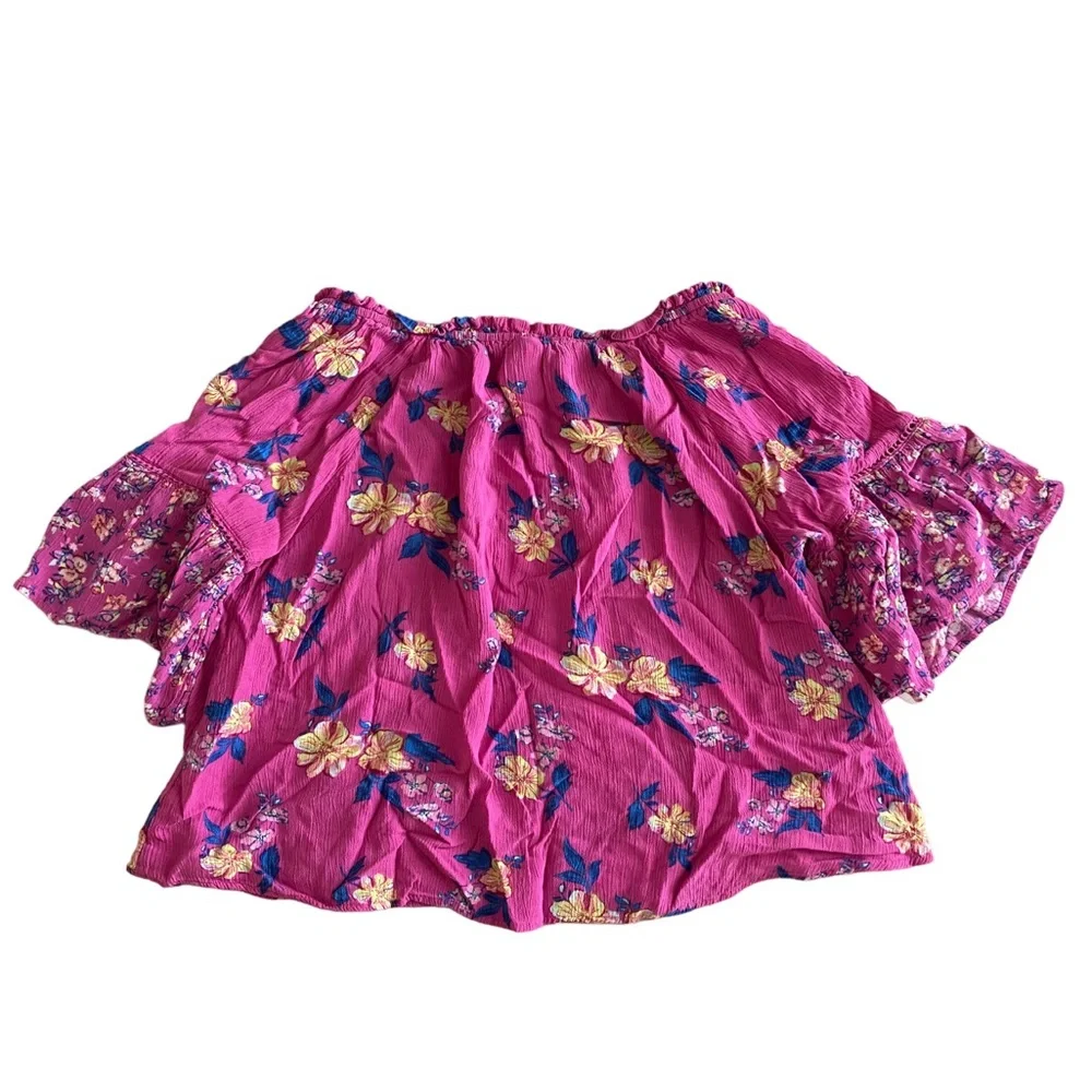 Justice | Girls Pink Floral Top with bell sleeves Size L (12/14)